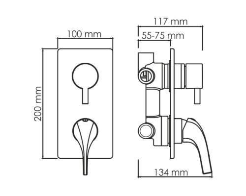Sauer 7171 Смеситель для ванны и душа WasserKRAFT
