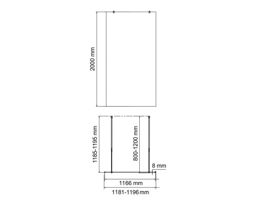 Фехте (Vechte) 60W40MB Душевая перегородка WasserKRAFT