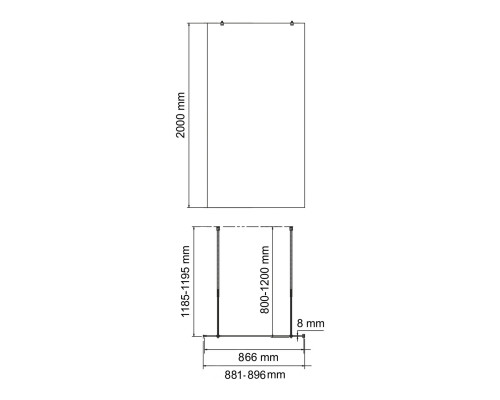 Фехте (Vechte) 60W39MB Душевая перегородка WasserKRAFT
