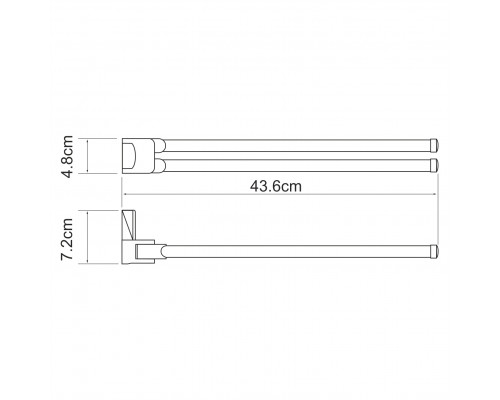 Лайне (Leine) K-5031W Держатель полотенец двойной WasserKRAFT