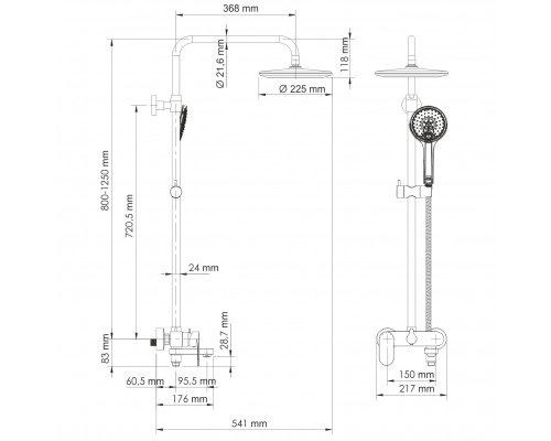 BK17401CB Душевой комплект для набора WasserKRAFT