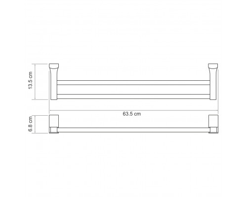 Лайне (Leine) K-5040W Держатель полотенец двойной WasserKRAFT