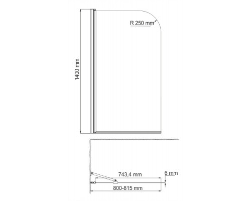 Leine 35P01-80 Fixed Стеклянная шторка на ванну WasserKRAFT 80x140