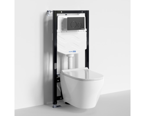 Аллер (Aller) 10TLT.010.ME.MB02.H002 Система инсталляции с унитазом WasserKRAFT