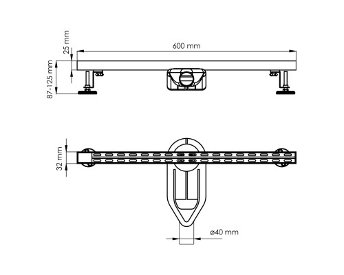 Таубер (Tauber) 64D60MB Душевой трап WasserKRAFT