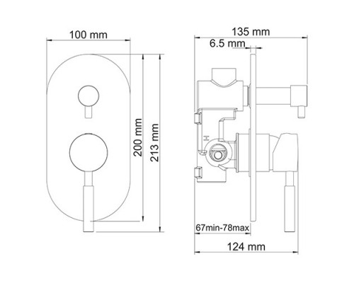 Wern 4241 Смеситель для ванны и душа WasserKRAFT