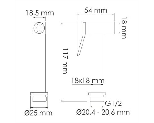 A215 Гигиеническая лейка с фиксатором WasserKRAFT