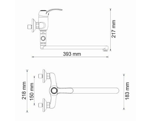 Isar 1302L Смеситель для ванны с длинным изливом WasserKRAFT