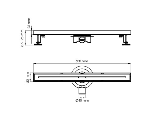 Нааб (Naab) 86D60BN Душевой трап WasserKRAFT