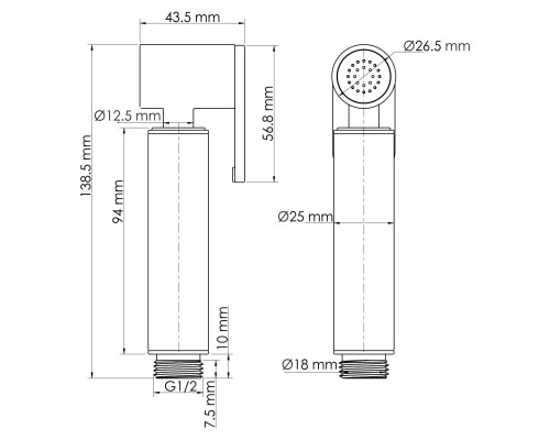 A232BRG Гигиеническая лейка WasserKRAFT