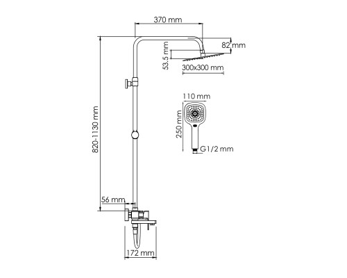 A177.118.065.087.CH Душевой комплект со смесителем WasserKRAFT