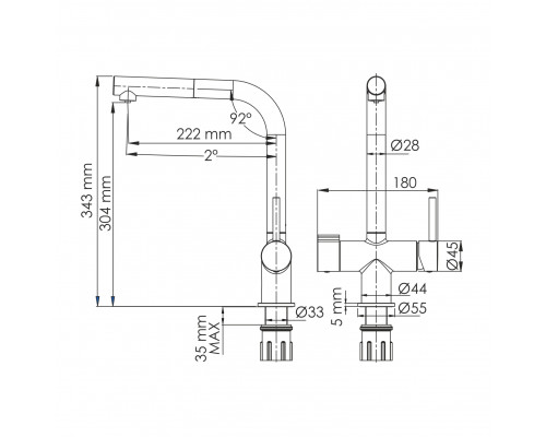 A8987 Смеситель для кухни под фильтр WasserKRAFT