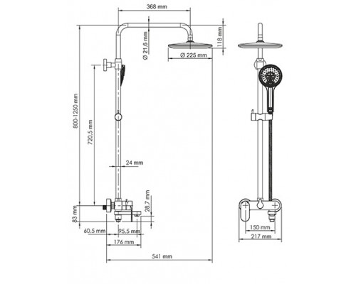 A17401 Душевой комплект со смесителем WasserKRAFT