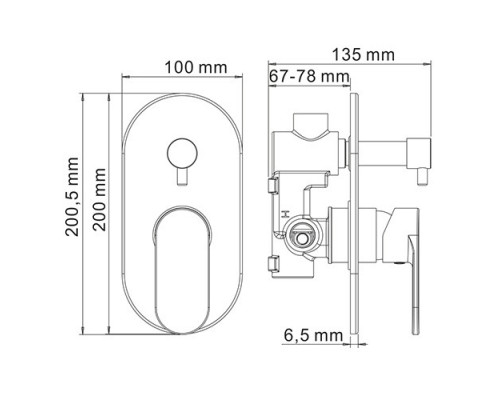 Elbe 7441 Смеситель для ванны и душа WasserKRAFT