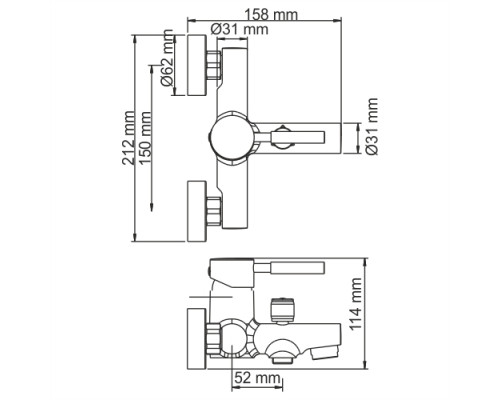Main 4101 Смеситель для ванны с коротким изливом WasserKRAFT