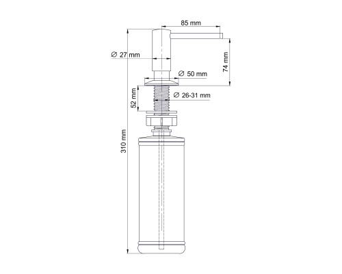 K-75996 Встраиваемый дозатор для мыла WasserKRAFT