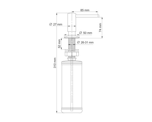 K-75993 Встраиваемый дозатор для мыла WasserKRAFT