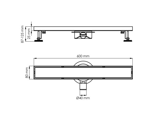 Нааб (Naab) 86D60PG Душевой трап WasserKRAFT