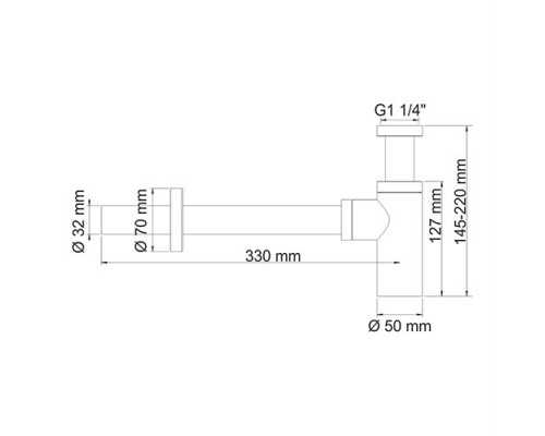 A070GR сифон для рaковины WasserKRAFT
