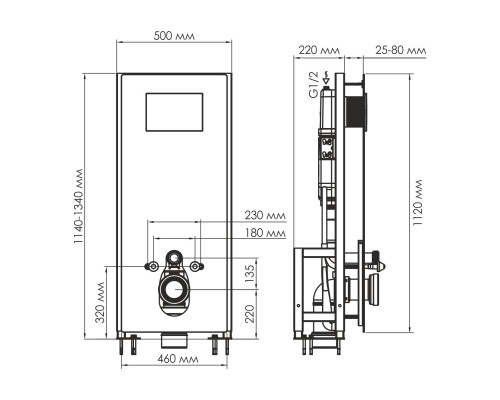 Глан (Glan) 66TLT.010.ME.BL.RG04 Система инсталляции для унитазов WasserKRAFT