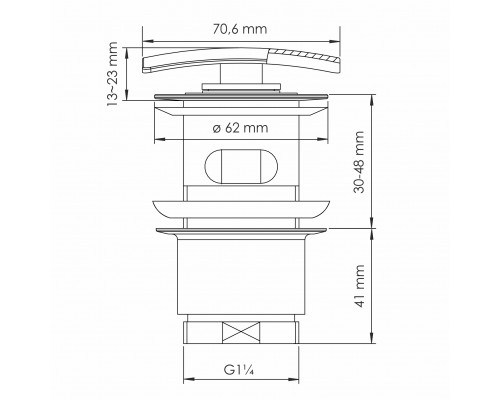 A165 Донный клапан Push-up WasserKRAFT