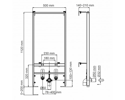 Aller 10BDT.020 Система инсталляции для биде WasserKRAFT