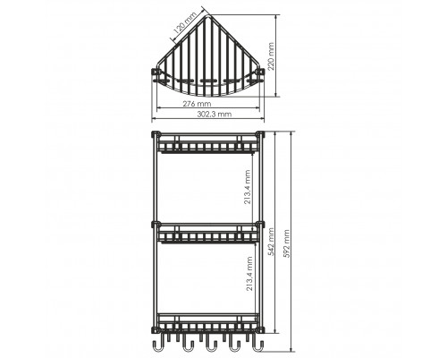 K-1233 Полка металлическая тройная WasserKRAFT