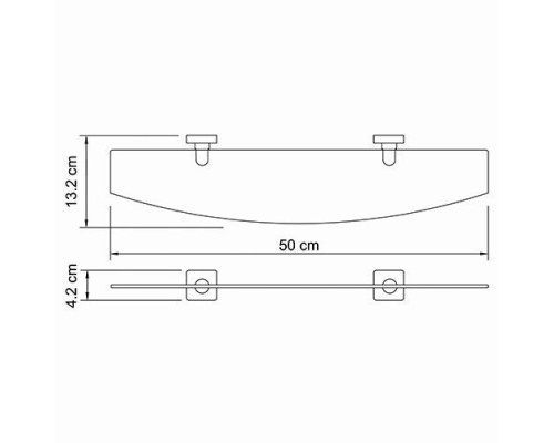 Lippe K-6524 Полка стеклянная WasserKRAFT